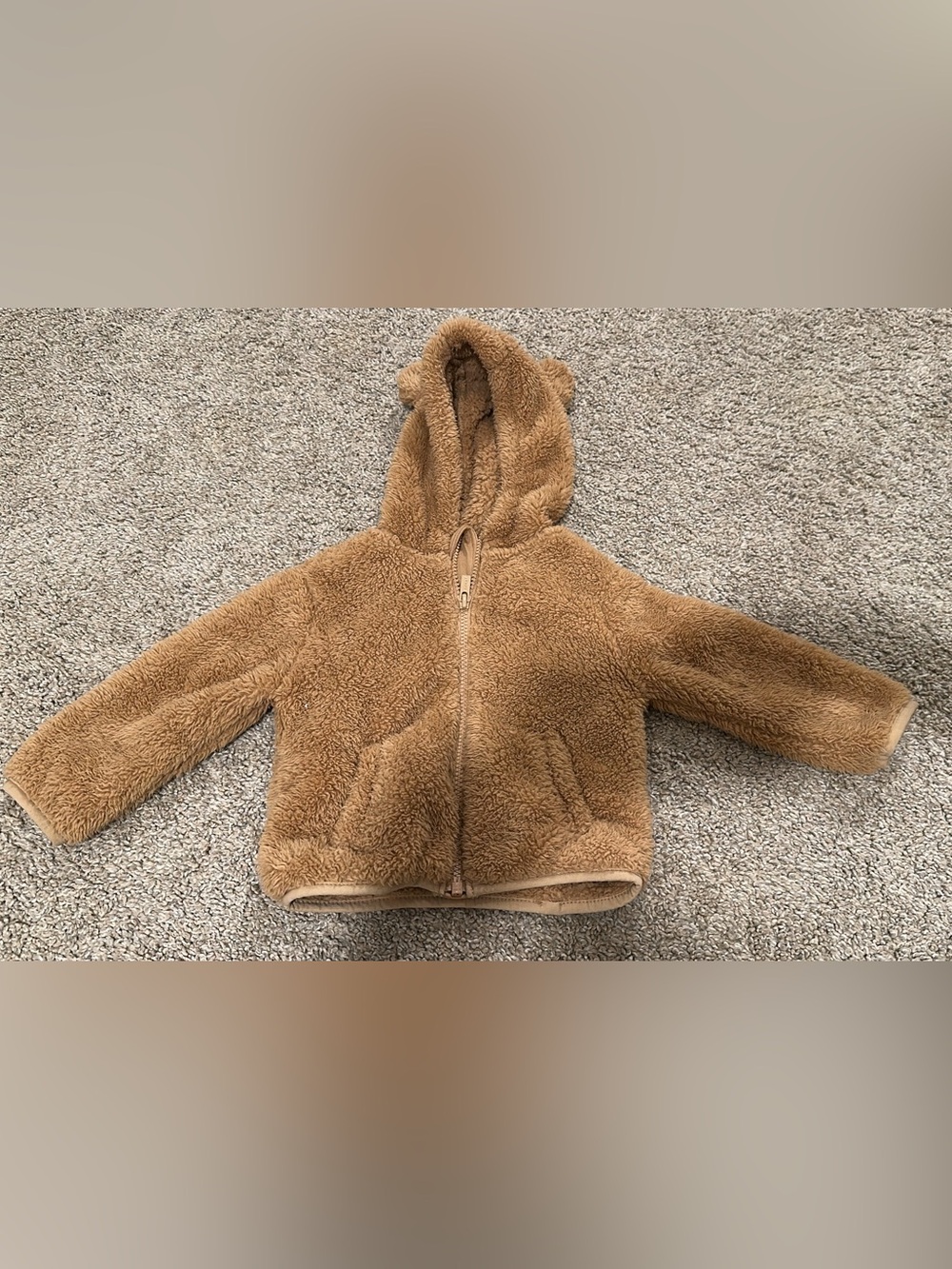 Old Navy Teddy Bear Hooded Jacket in Light Brown